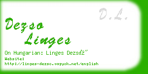 dezso linges business card